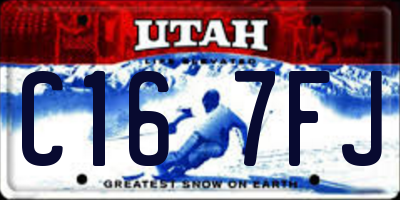 UT license plate C167FJ