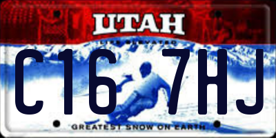 UT license plate C167HJ