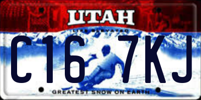 UT license plate C167KJ