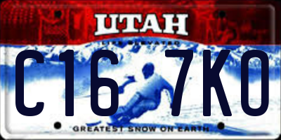 UT license plate C167KO