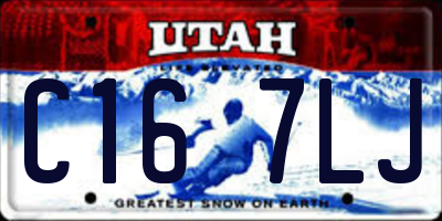 UT license plate C167LJ