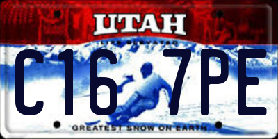 UT license plate C167PE