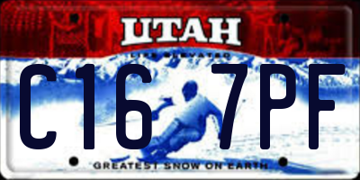 UT license plate C167PF