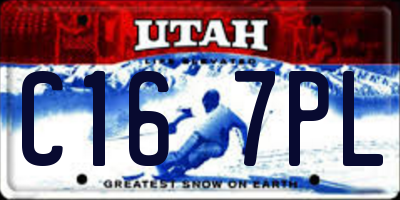 UT license plate C167PL