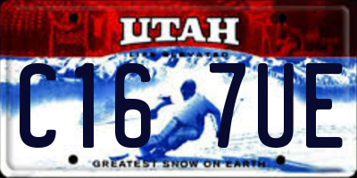 UT license plate C167UE