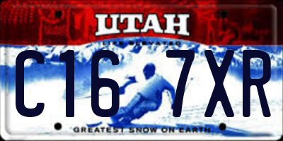 UT license plate C167XR