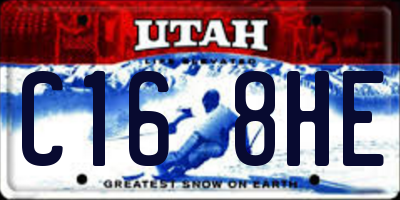 UT license plate C168HE