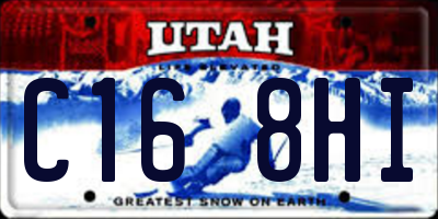 UT license plate C168HI