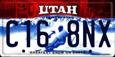 UT license plate C168NX
