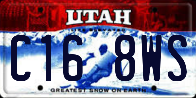 UT license plate C168WS