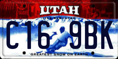 UT license plate C169BK