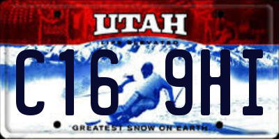UT license plate C169HI