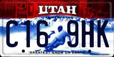 UT license plate C169HK