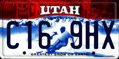 UT license plate C169HX