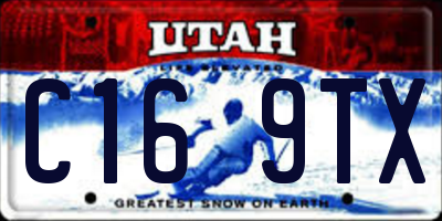 UT license plate C169TX