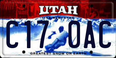 UT license plate C170AC