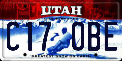 UT license plate C170BE