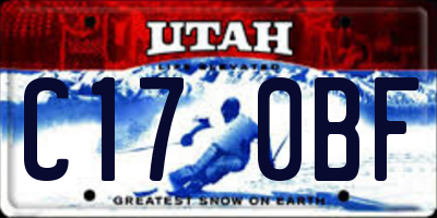 UT license plate C170BF