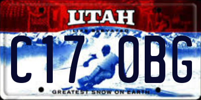 UT license plate C170BG