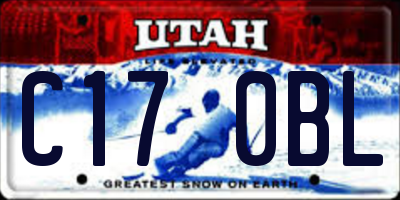 UT license plate C170BL