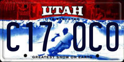 UT license plate C170CO