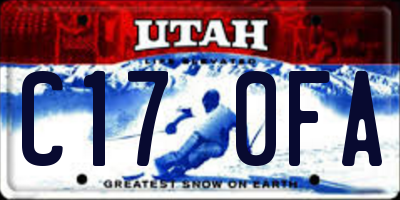 UT license plate C170FA