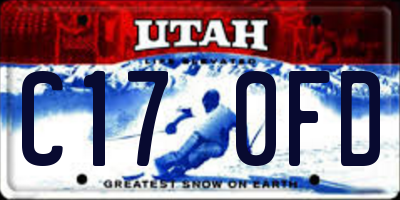 UT license plate C170FD