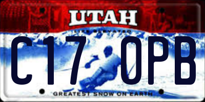 UT license plate C170PB