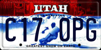 UT license plate C170PG