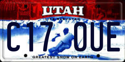 UT license plate C170UE