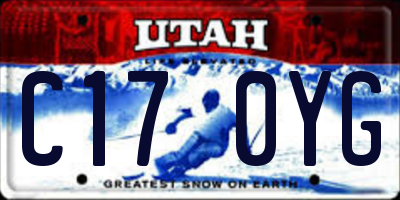 UT license plate C170YG