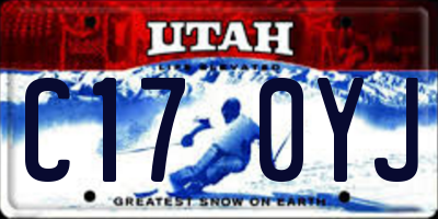 UT license plate C170YJ