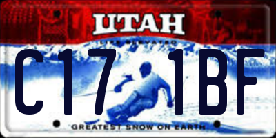 UT license plate C171BF