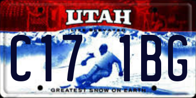 UT license plate C171BG