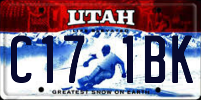 UT license plate C171BK