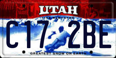 UT license plate C172BE