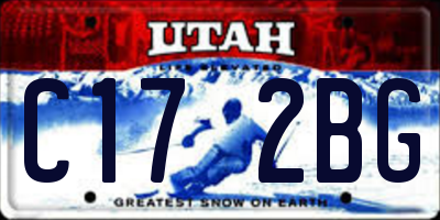 UT license plate C172BG