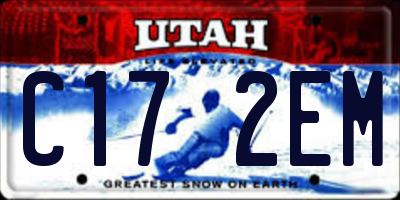 UT license plate C172EM