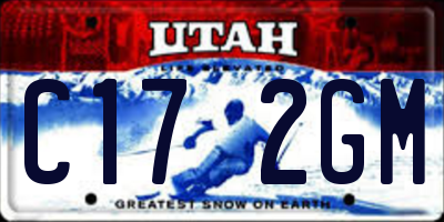 UT license plate C172GM