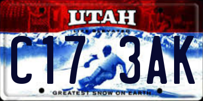 UT license plate C173AK