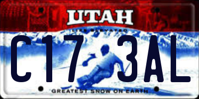 UT license plate C173AL