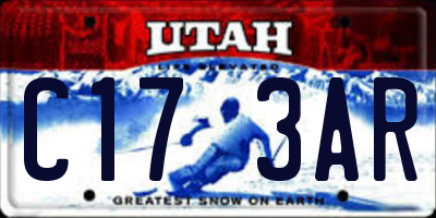 UT license plate C173AR