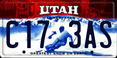 UT license plate C173AS