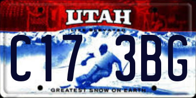 UT license plate C173BG