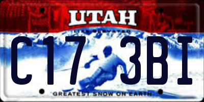 UT license plate C173BI