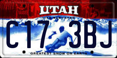 UT license plate C173BJ