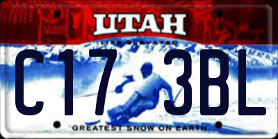 UT license plate C173BL