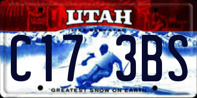 UT license plate C173BS