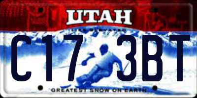 UT license plate C173BT