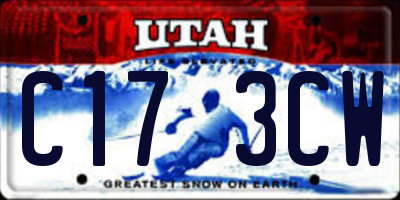 UT license plate C173CW